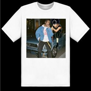 ASAP Rocky and anime graphic tee.
